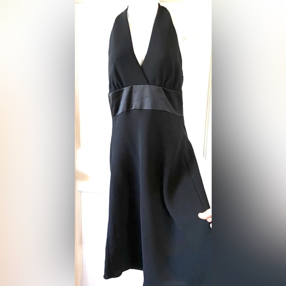 Jones Wear Black V-Neck Halter Cocktail Dress - size 10 - Picture 4 of 8